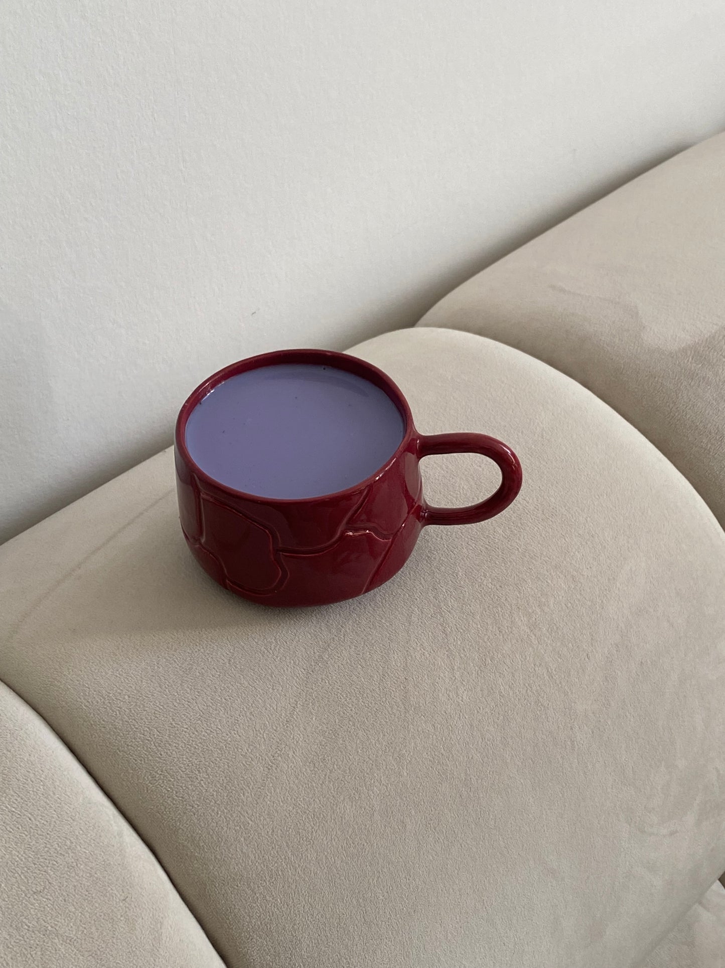 Chawan Bordeaux avec design