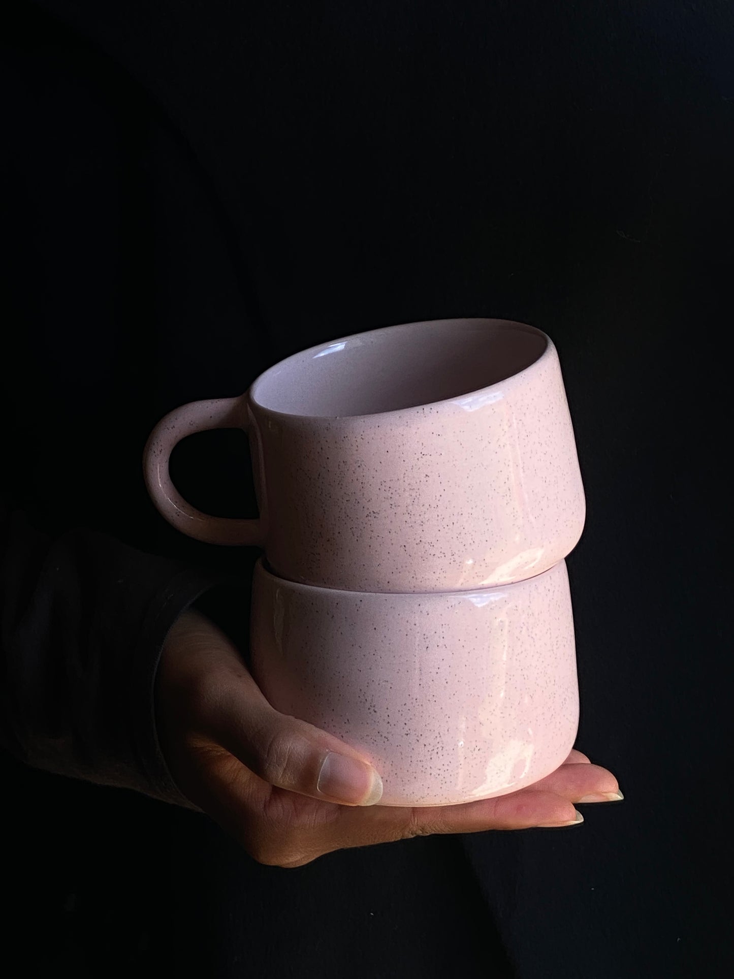 La Chawan Rose Grainé (avec anse) - PRECOMMANDE