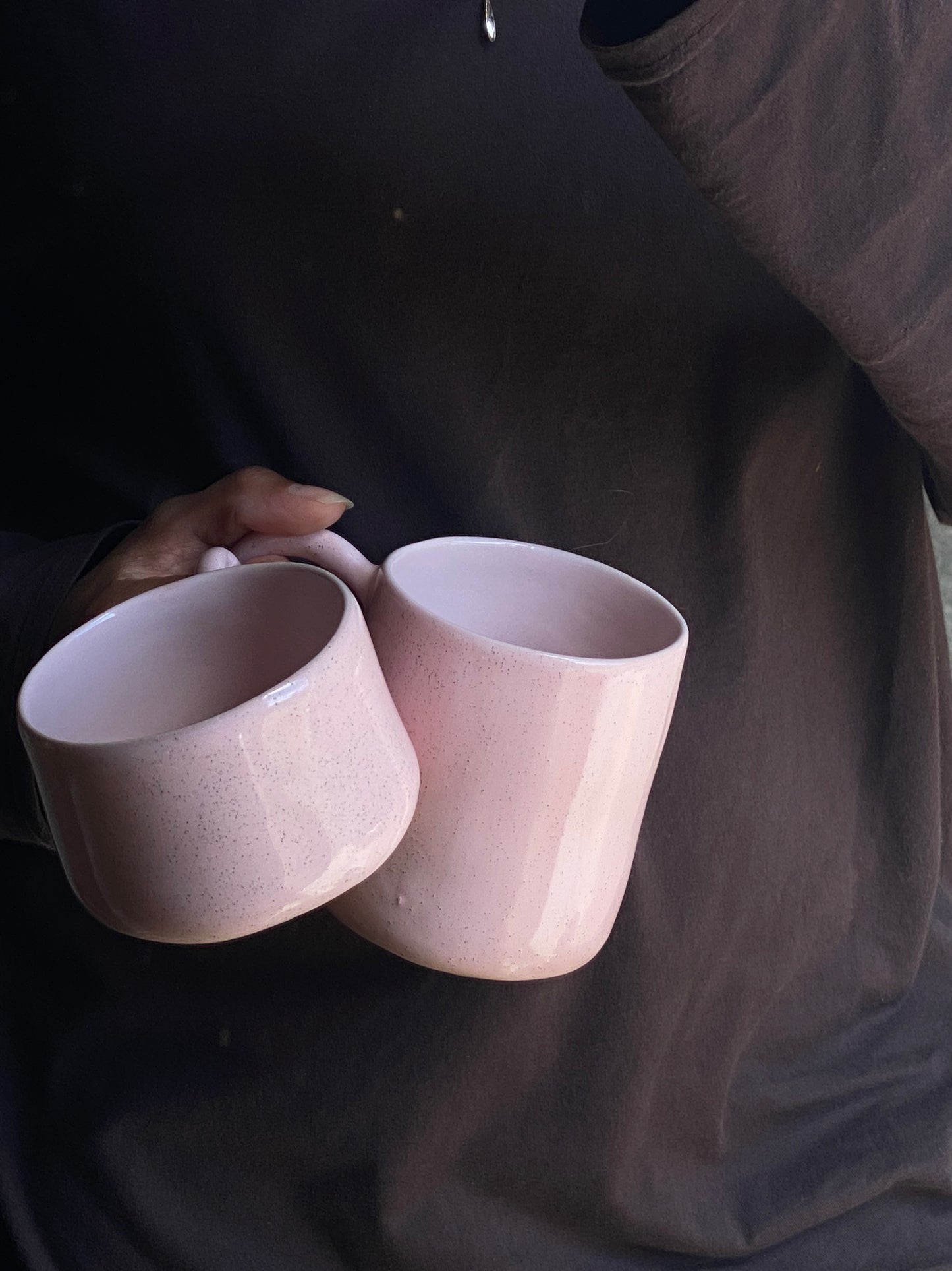 La Chawan Rose Grainé (avec anse) - PRECOMMANDE