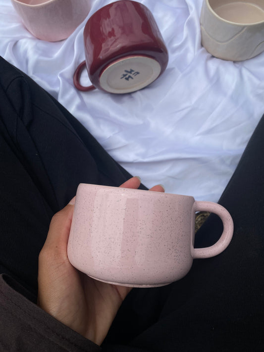 La Chawan Rose Grainé (avec anse) - PRECOMMANDE